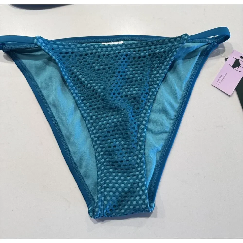 Wild Fable 2 Piece Bikini Net Low‎ Rise Extra Cheeky Bikini Bottom Triangle Top
